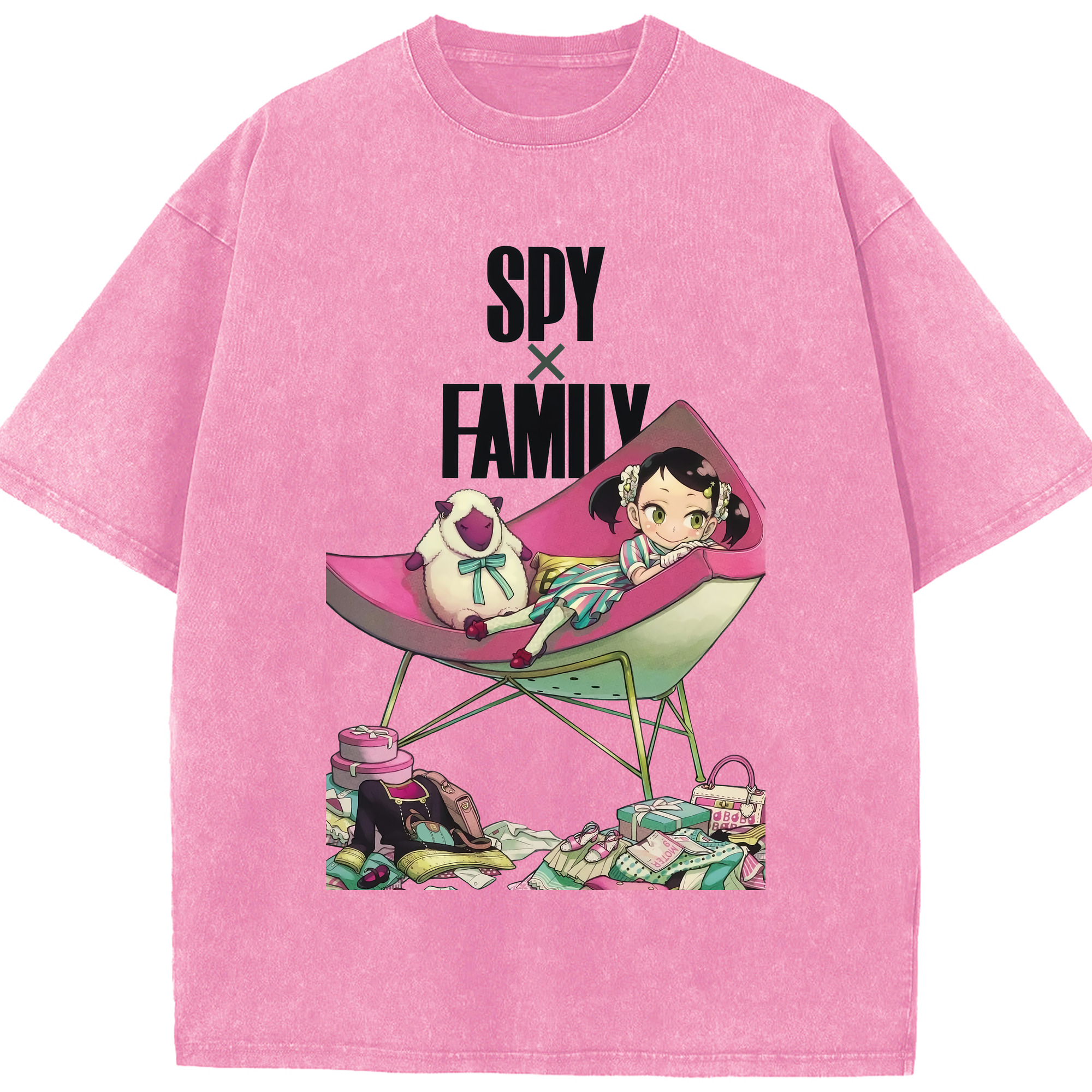 （画像用） SPY×FAMILY间谍家家酒 綿100% ヴィンテージ風 半袖Tシャツ（フロントプリント）